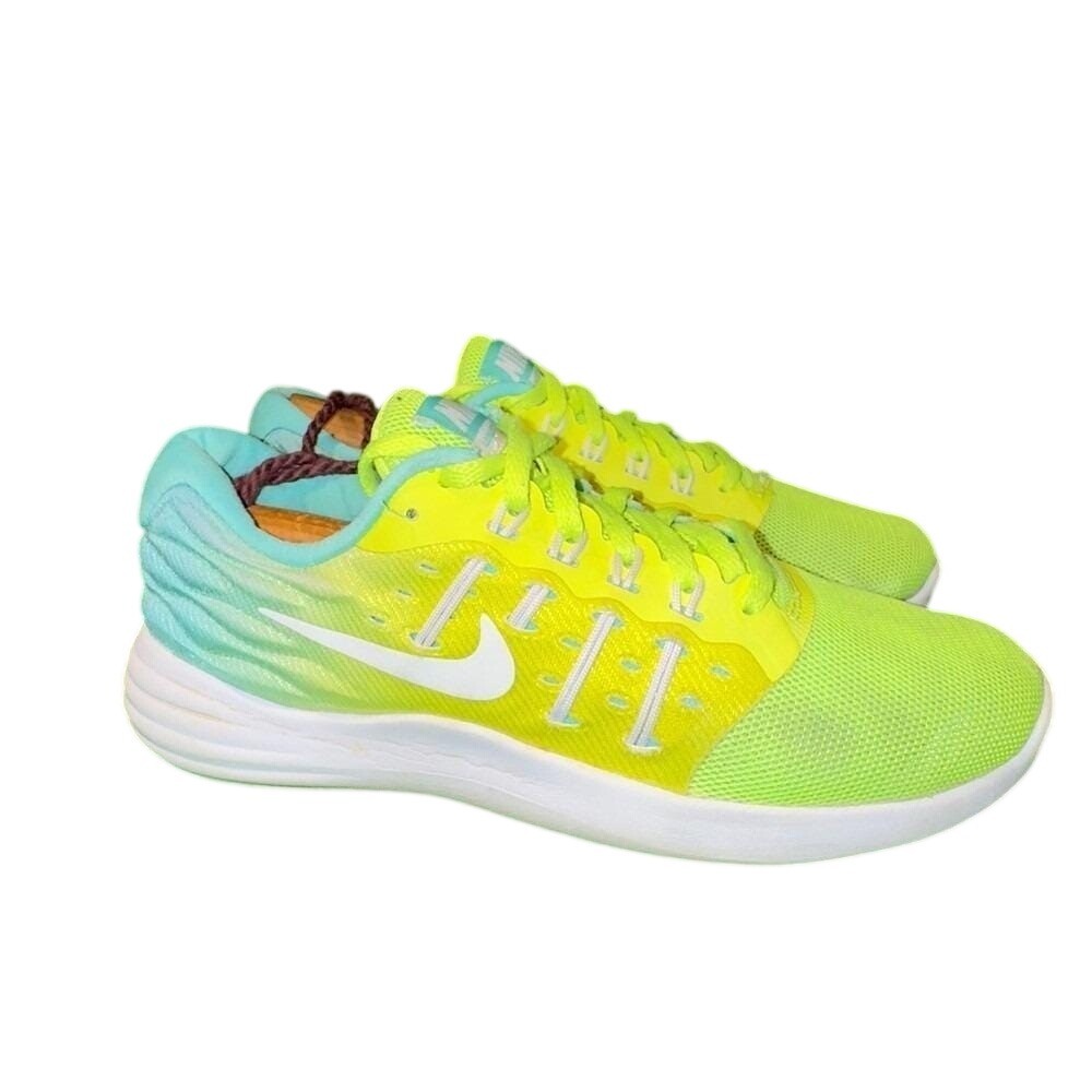 Nike Lunarstelos Womens Running Shoes Volt Yellow Teal‎ 844736-700 Size 5.5
